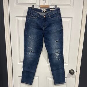 Distressed Blue Jeans